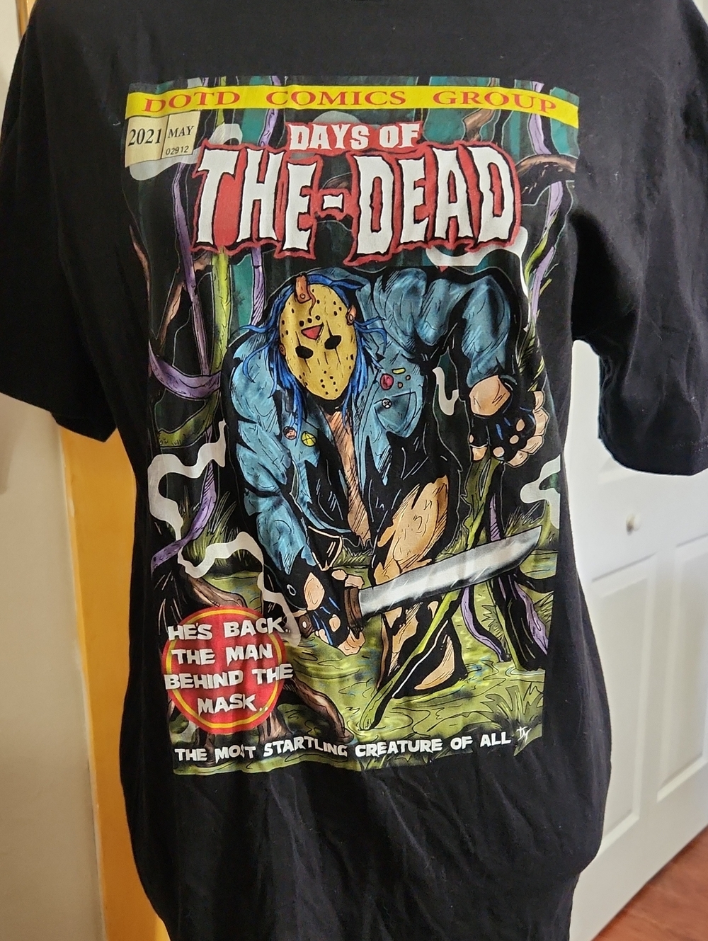 Days of The-Dead Comic Strip Graphic Black Short Sleeve Tee